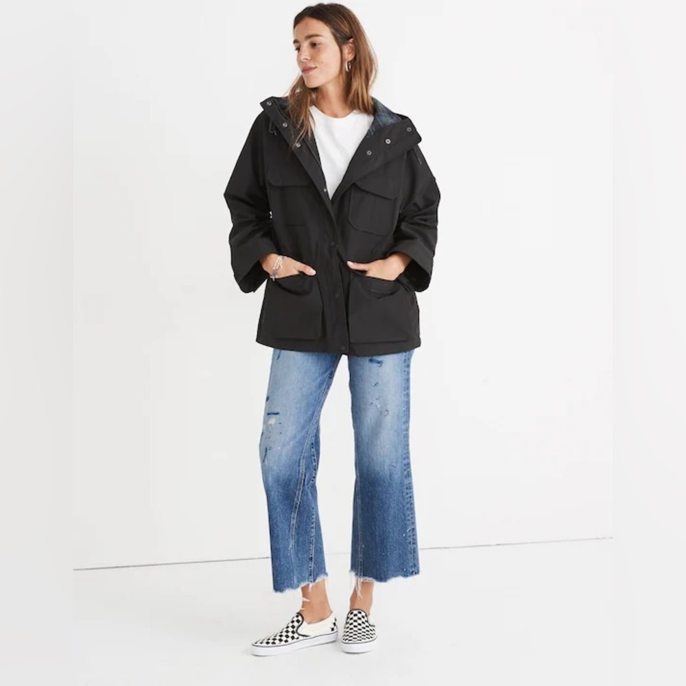 Madewell X Penfield Medbury flannel lined water resistant jacket black XS - Picture 2 of 14